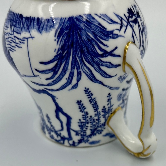 Blue & White Royal Crown Derby XII Mikado Mini Creamer - Repair - Picture 6 of 14